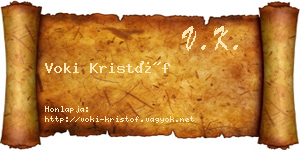 Voki Kristóf névjegykártya